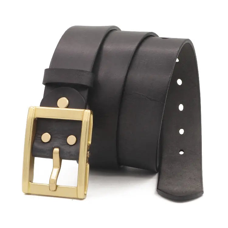 Cargo Jeans Belt Vintage Men's First Layer Cowhide Vegetable meifu market