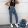 high-waisted denim jeans for women | plus size pencil pants | washed stretchy jeans | energy saving