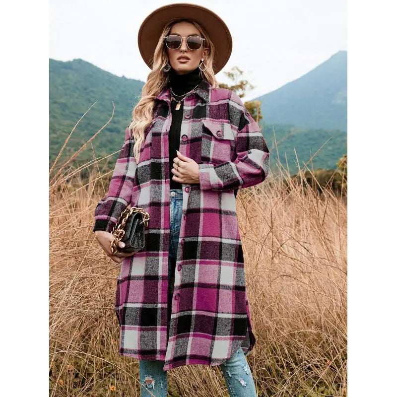 Coat Side Slit Lapel Loose Wool Meifu Market