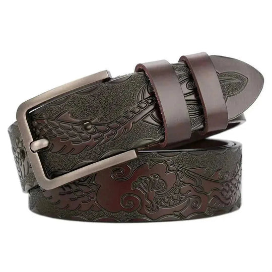 genuine leather belt for men | full grain cattlehide leather | heavy duty brass buckle | ultrasonic cleaning