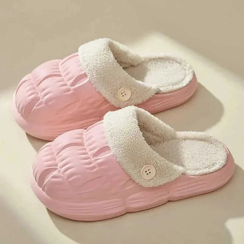 removable fuzzy slippers | waterproof house shoes | non-slip indoor footwear | ultrasonic cleaning