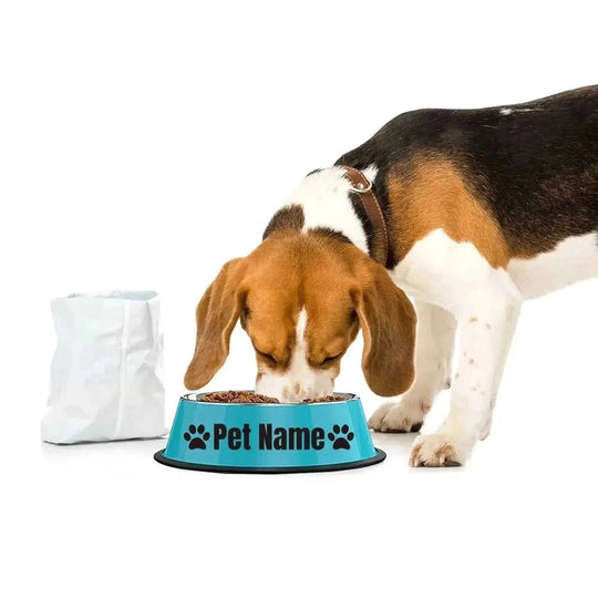 Customizable Stainless Steel Dog Bowl, Non-Slip Pet Food and Water Bowl with Personalized Name for Dogs Red-crown - availa...