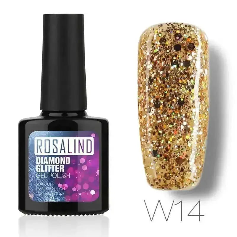 Diamond Nail Gel Polish - Reflective Glitter Gel for Nail Art | 10ml UV/LED RBW48 - color variant display