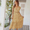ruffle cap sleeve dress | v-neck wrap belt dress | boho floral maxi dress | energy saving