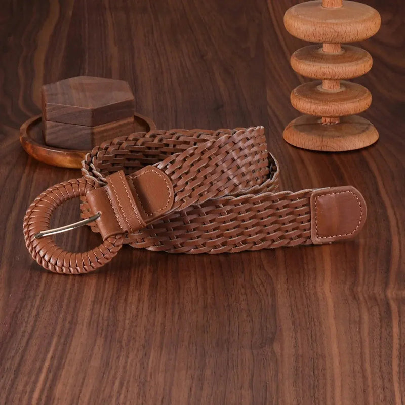handmade leather belt for women | genuine leather belt with buckle | adjustable woven belt | energy saving