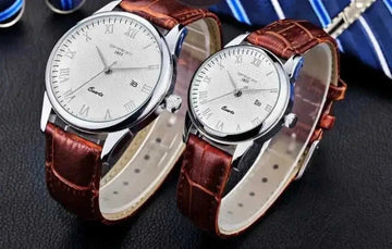 Sanda Korean Fashion Watch – Genuine Leather Strap Quartz Unisex, 4 Colors × 2 Sizes