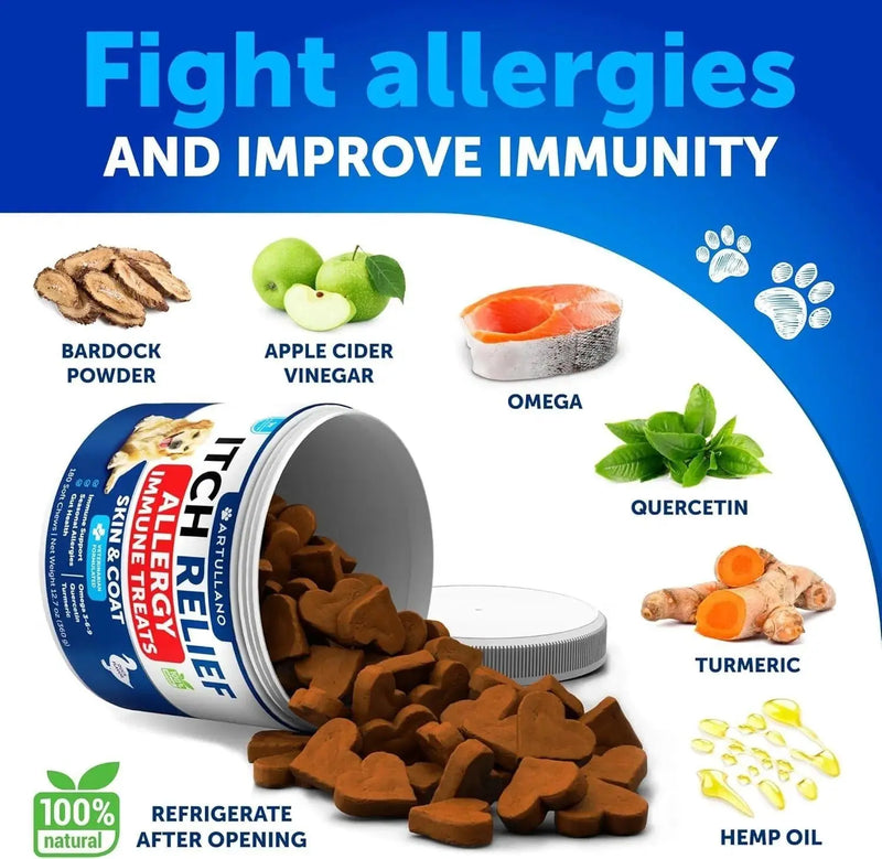 Do Not Sell On Amazon Dog Allergy Relief Chews Itching Skin Relief For Dogs Fish Oil 3 Seasonal Allergies Pills Skin & Coat Anti ItchHot Spots Treatment Canine Immune Health Supplement 180 Soft Treats Meifu Market