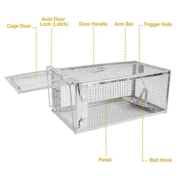 2 Pack Rat Trap Cage Humane Live Rodent Trap Cage Galvanized Iron Mice Mouse Control Bait Catch With Detachable U Shaped Rod Meifu Market