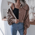 Women's Casual Lapel Corduroy Jacket Short Coat Meifu Market