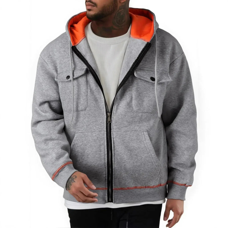 plus-size-mens-sweater | fleece-lined-hoodie | big-and-tall-zipper-top | energy saving