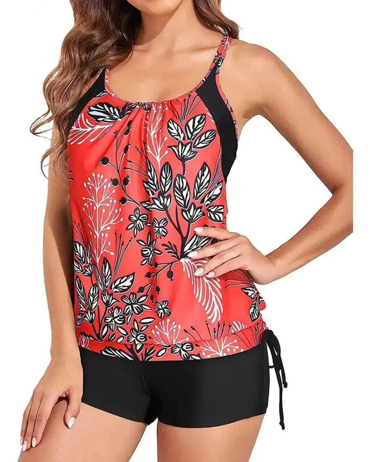 drawstring swimsuit for women | tight fit womens vest swimwear | high-waisted bikini set | energy saving