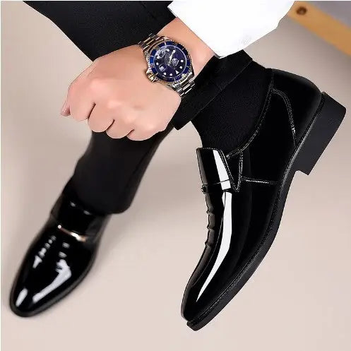 Men's Business British Style Patent Leather Shoes Meifu Market