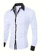 A Handsome Business And Fashionable Long-sleeved Shirt With Contrasting Colors For A Teenage Man - main view (pattern:...