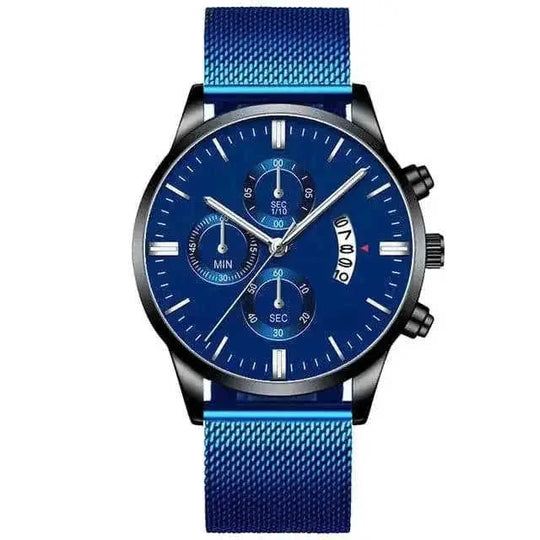 stainless-steel mesh band | 40mm case diameter | sapphire crystal glass | energy saving