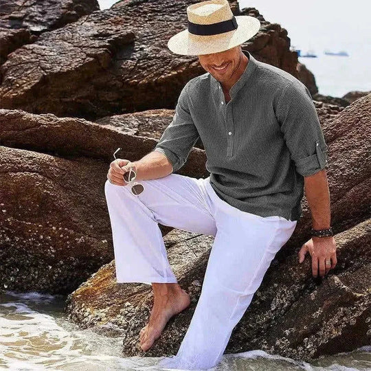 long sleeve casual shirt | cotton blend fabric | business casual wear | ultrasonic cleaning