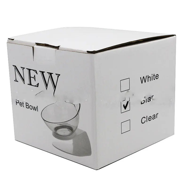 Non Slip Double Cat Bowl With Raised Stand Pet Food Cat Feeder Protect Cervical Vertebra Dog Bowl Transparent Pet Products Meifu Market