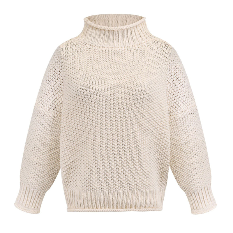 Solid Turtleneck Pullover Sweater Winter Fashion Casual Knitted Long-Sleeved Top Women's Clothing Meifu Market