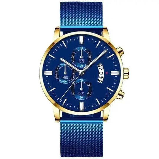 stainless-steel mesh band | 40mm case diameter | sapphire crystal glass | energy saving