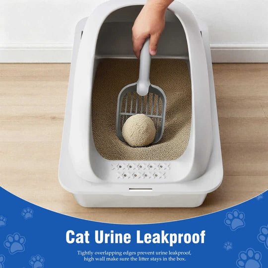 Stainless Steel Cat Litter Box with Lid - XL for Large Cats + Mat Meifu Market