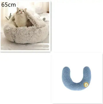 2 In 1 Dog And Cat Bed Pet Winter Bed Round Plush Warm Bed House Soft Long Plush Pets Bed Pet Products Meifu Market