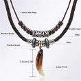 vintage tribal necklace | boho leather jewelry | double layered braided necklace | energy saving
