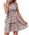backless summer dress | boho printed halter dress | ruffle trim beach dress | ultrasonic cleaning