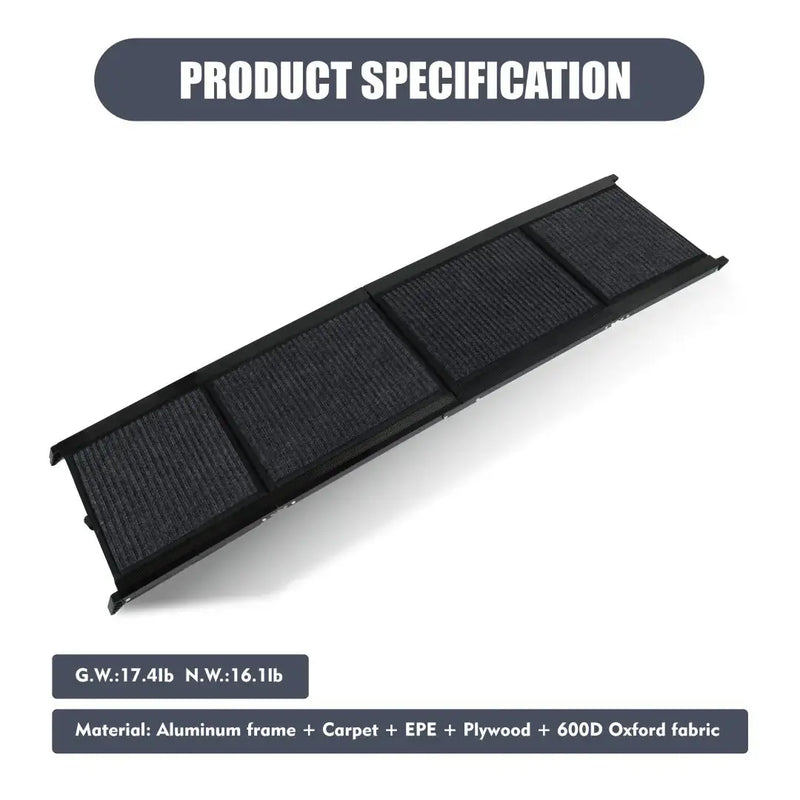 Dog Ramp For Car 65x17 Large Folding Pet Stair Ramps For Truck, SUV, With Non-Slip Surface, Up To 250LBS, Outdoor Dog Car Ramp For Medium  Large Dogs, Portable Pet Steps Meifu Market