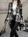 Plaid Pattern Button Front Jacket Long Sleeve High And Low Flared Jacket Meifu Market