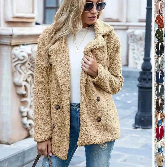 heavyweight wool blend coat | oversized fluffy cardigan | long sleeve winter jacket | energy saving