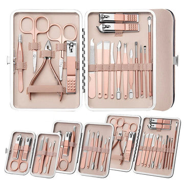 pedicure tool set for home use | heavy duty cuticle nippers | free shipping nail grooming kit | ultrasonic cleaning