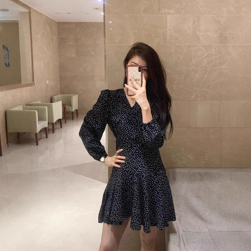 Women's Black Temperament Midi Dress Meifu Market