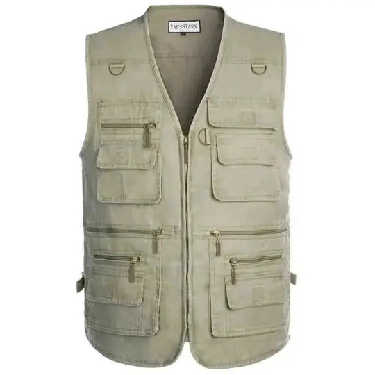 large size fishing vest | multiple pocket vest | waterproof outdoor vest | energy saving