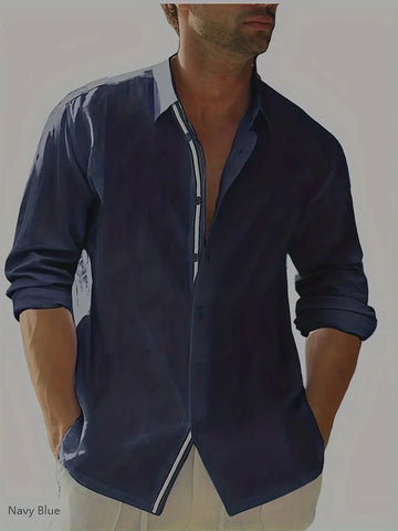 stretch-cotton fabric | slim-fit long sleeve shirt | casual friday attire | ultrasonic cleaning