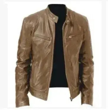 men pu leather jacket | slim fit leather jacket | fashionable mens outerwear | energy saving