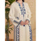 arabic print maxi dress | v-neck kaftan dress | lightweight cotton robe dress | energy saving