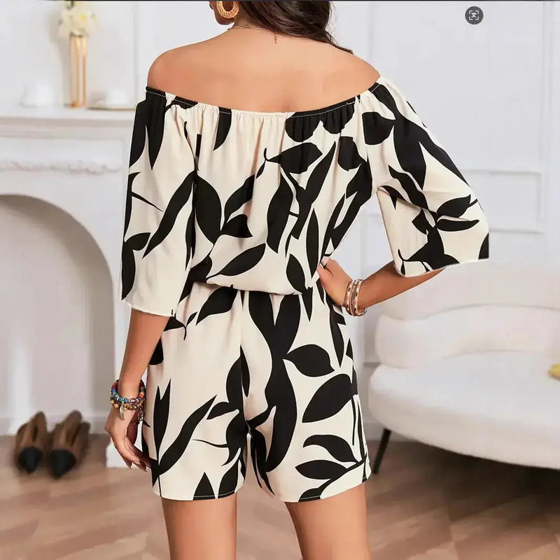 off-shoulder jumpsuit for women | elastic waist jumpsuit womens wear | stretchable fabric jumpsuit | energy saving