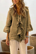 Fashion V-neck Ruffled Sleeve Ruffled Loose Casual Meifu Market