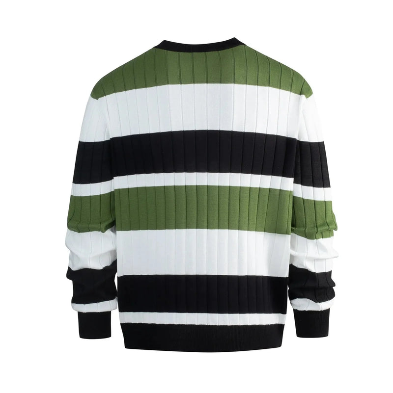 lightweight cotton blend pullover | striped long sleeve sweater | mens casual striped sweater | energy saving
