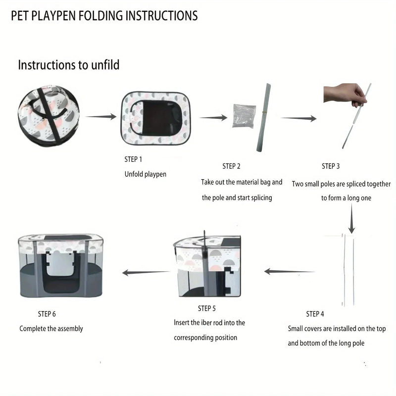 foldable pet playpen | portable dog crate for travel | collapsible cat kennel | ultrasonic cleaning