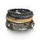 braided leather bracelet for men | vintage charm wood beads | adjustable wrap wristband | ultrasonic cleaning