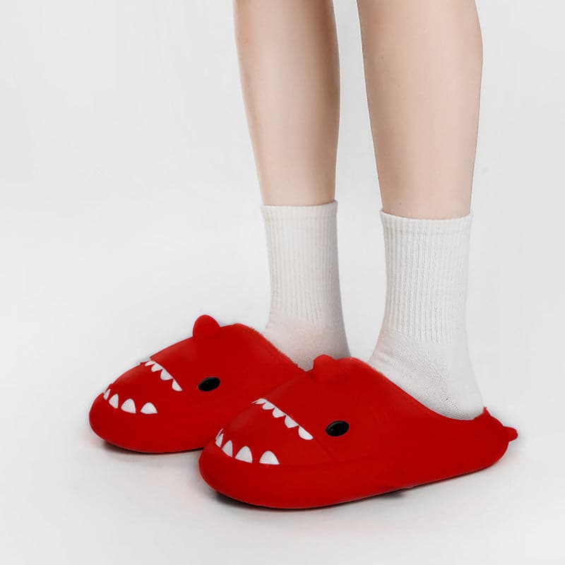 Cartoon Shark Shoes Home Slippers EVA Lovers Slippers Winter Soft Bottom Waterproof Shoes Meifu Market