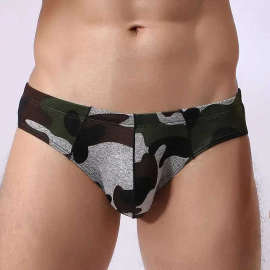 Men's Nylon Camouflage Print Briefs Mid-Rise Triangle Underwear Meifu Market