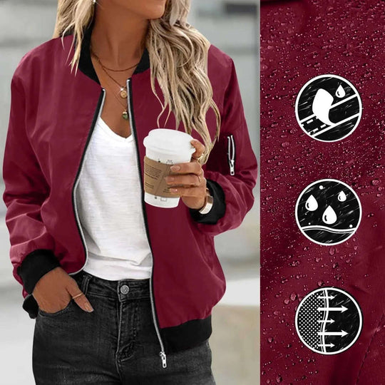 Women's Vintage Bomber Jacket - Casual Baseball Jacket with Zipper | Street Style Outerwear Meifu Market