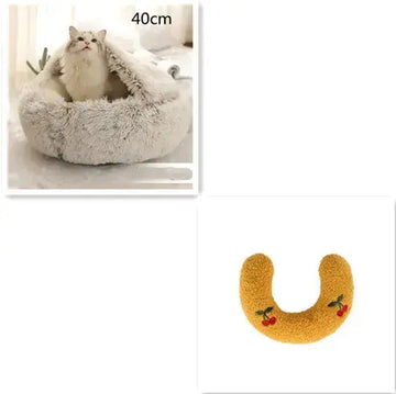 2 In 1 Dog And Cat Bed Pet Winter Bed Round Plush Warm Bed House Soft Long Plush Pets Bed Pet Products Meifu Market
