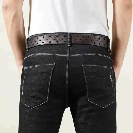 genuine cowhide leather belt | 15 inch wide mens belt | brass buckle jeans belt | energy saving