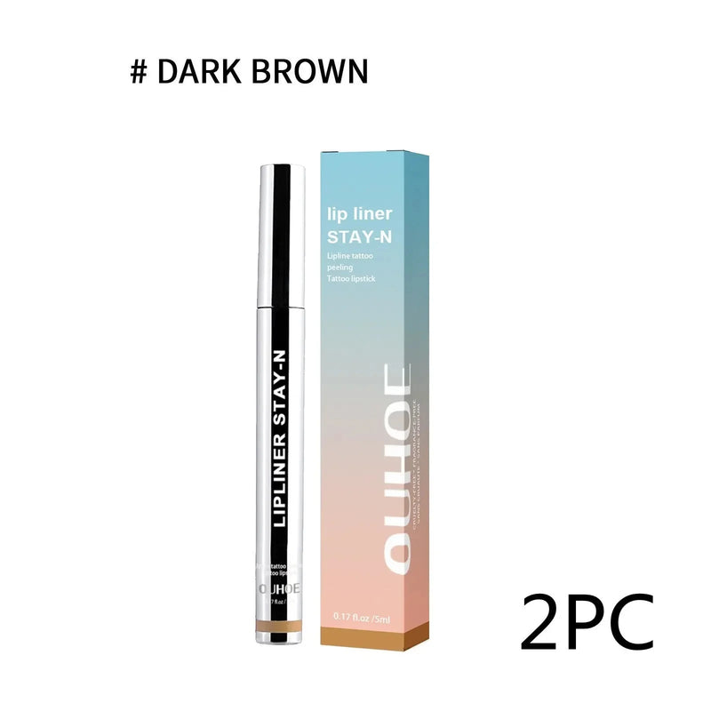 waterproof lip liner pen | long lasting lip makeup | dark brown lip liner | ultrasonic cleaning