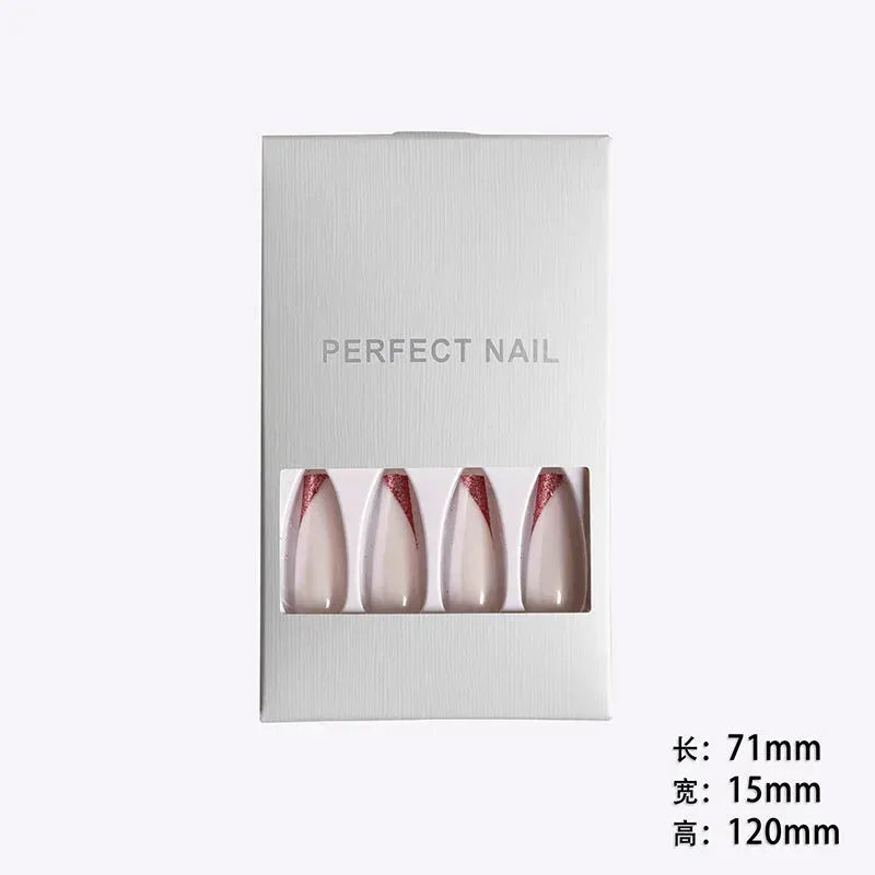 long ballet coffin nails | finished press on nails | salon quality fake nails | energy saving