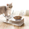 Non Slip Double Cat Bowl With Raised Stand Pet Food Cat Feeder Protect Cervical Vertebra Dog Bowl Transparent Pet Products...