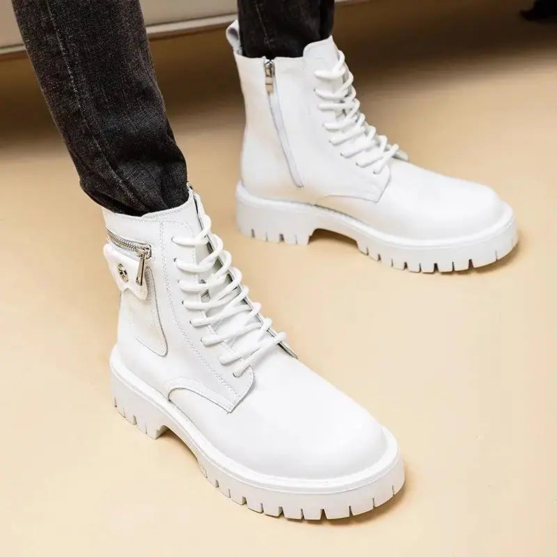 Martin Boots Men's Leather High-top Leather Shoes Meifu Market