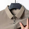 Ice Silk Polo-Collar Tee — Men's Cool-Touch Jacquard Summer Shirt